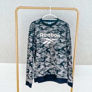 Men’s Black Reebok Camo ID Sweatshirt Size Large
